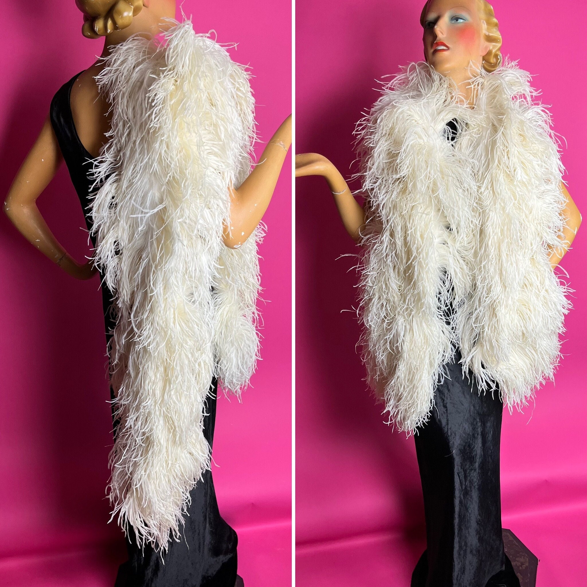 A-M-A-Z-I-N-G~!!! Black Feather Boa Wrap LONG FLUFFY LUSH Bolero Scarf ONE  SIZE