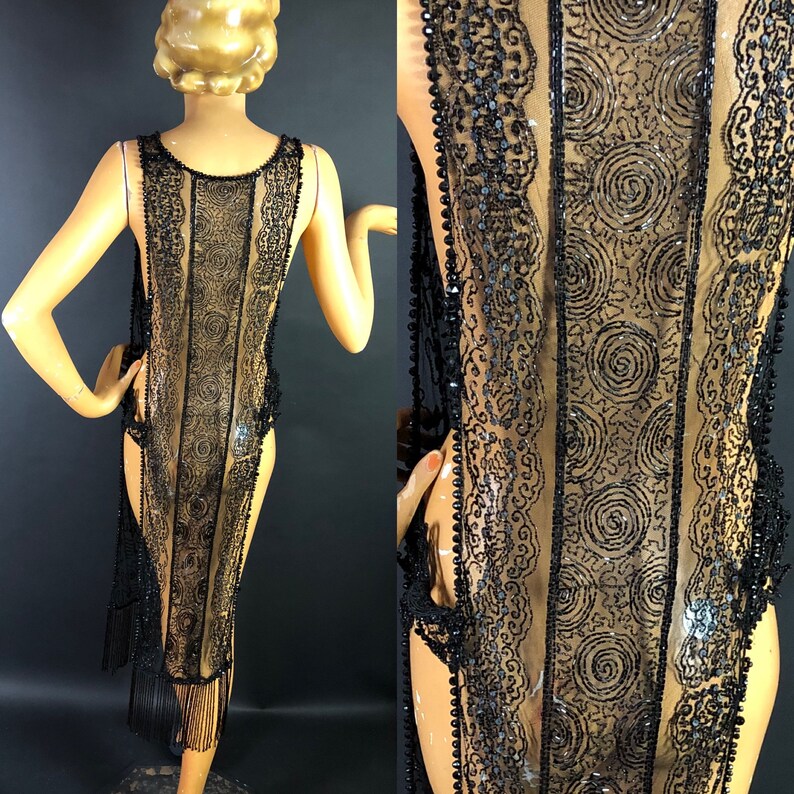 1920s Heavily Beaded Flapper Tabard Dress With French Jet - Etsy