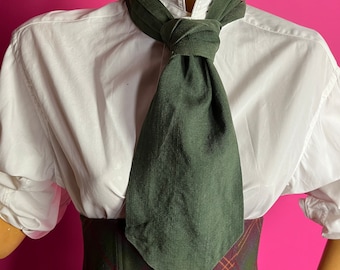 1970s Christian Dior Green Silk Cravat