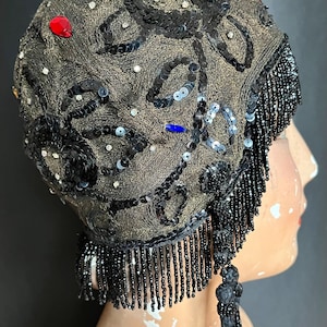 Vintage 1920s Sequin Beaded Hat - Etsy display picture 3