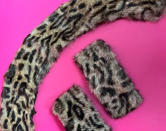1950s Fur Collar and Cuffs, Salvaged for Re-Use