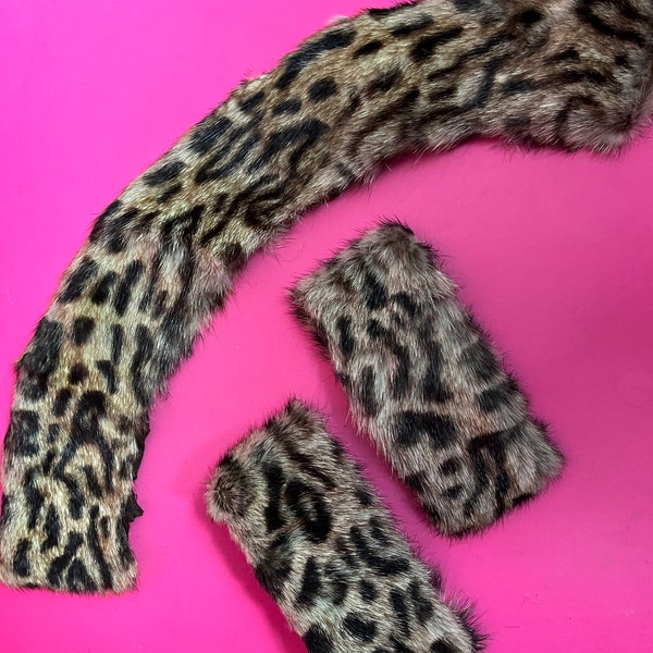 1950s Fur Collar and Cuffs, Salvaged for Re-Use