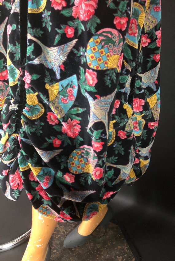 1970s Ko & Co (Castelbajac) Velvet Midi Skirt with