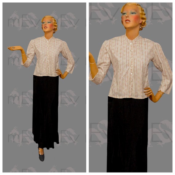 Rare Early 1900s Edwardian Printed Calico Jacket o