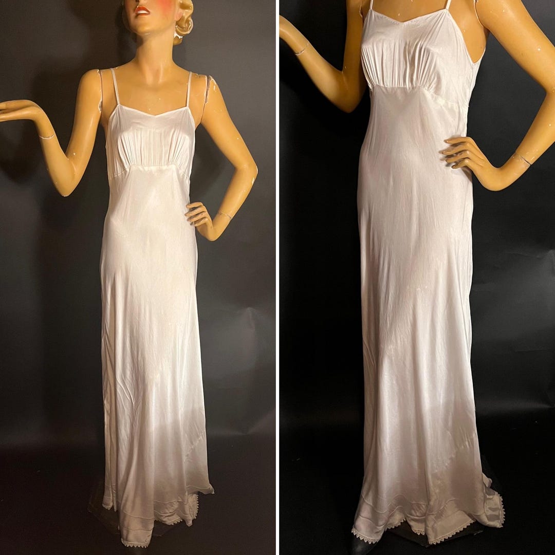 1930's Bias Glamour Full Length Gatsby Crushed Velvet Maxi Slip Dress - Lipstick Red