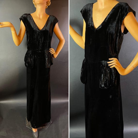 Classic 1930s Black Panne Velvet Evening Gown by Lanval, Peplum Effect on Hips, Side Metal Zip, Not Tiny - Etsy Classic 1930s Black Panne Velvet Evening Gown by Lanval, Peplum Effect on Hips, Side Metal Zip, Not Tiny - Etsy