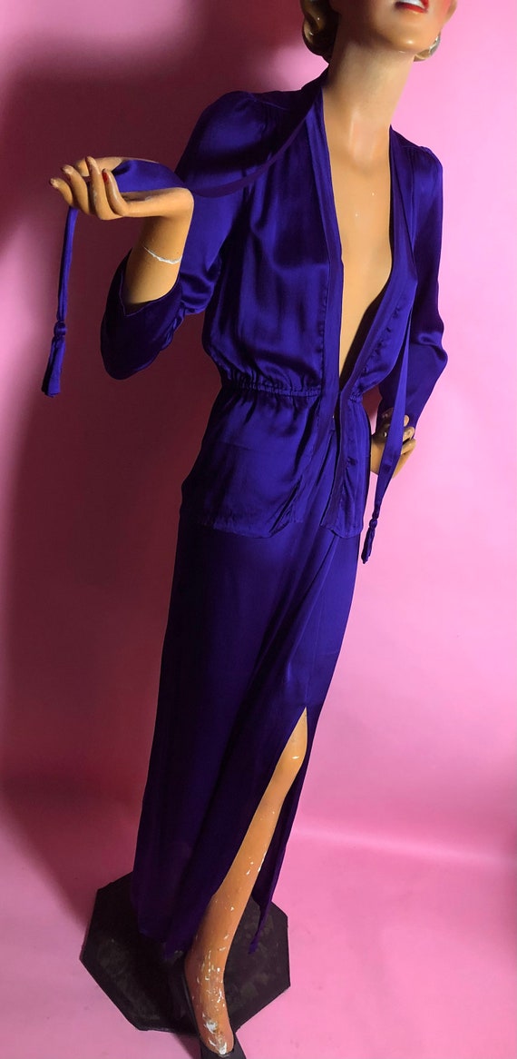 Super Sexy 1970s Thea Porter Couture Purple Silk … - image 6