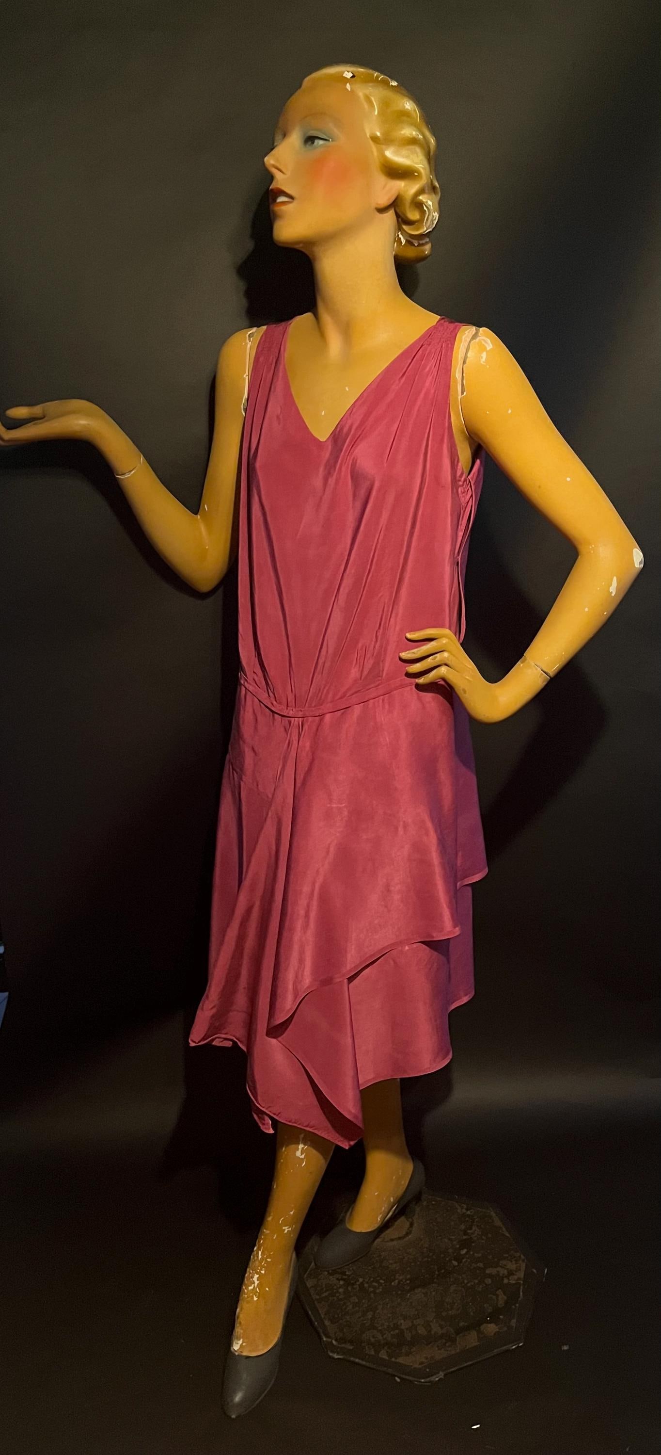 1920s Raspberry Pink Draped Dress, Possibly Dance Dress, Incredible ...