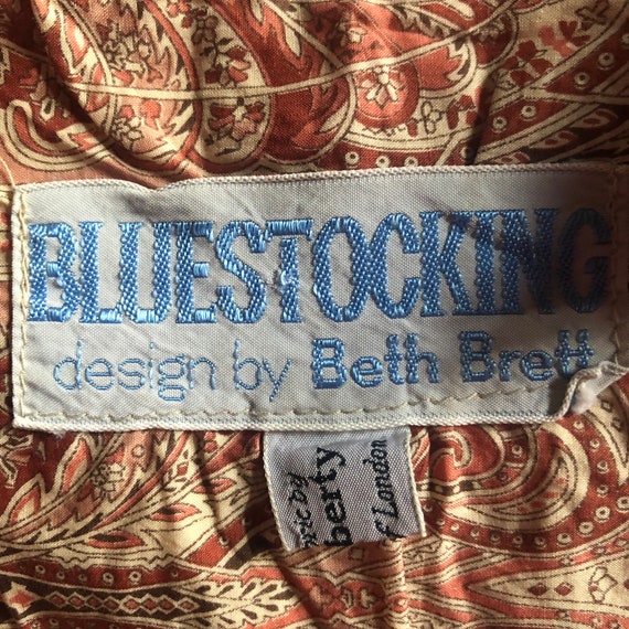 Incredible Precious Rare Bluestocking Liberty Cotton 1970s Maxi dress