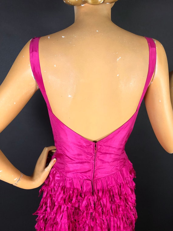 hot pink drop waist dress Lush Escape Hot Pink Applique V Neck Midi Dress Medium main image 1