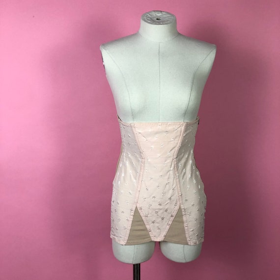 1950s Berlei Pink Boned Waist Cincher Girdle Corset With Satin