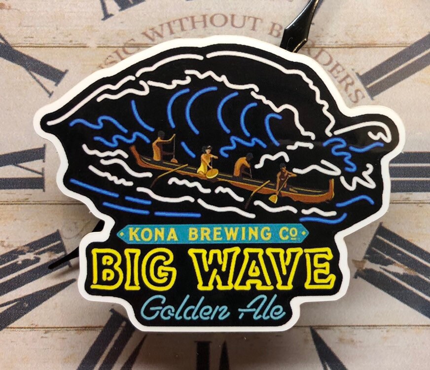 Brand New Kona Brewing Neon Beer Sticker Neon Big Wave Golden Ale