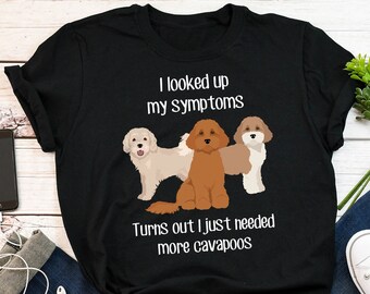 Cavapoo Shirt Frauen Männer Lustig Tan Creme Parti Cavapoo Hunde-Liebhaber-Geschenk Nettes Cavoodle T-Shirt Gekritzel-Pudel-Mix-Kreuz-T-Shirt Haustier-T-Stück Mamma-Papa