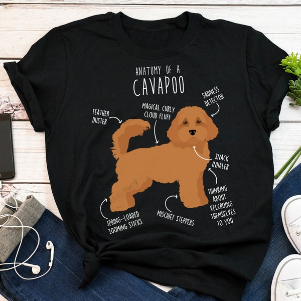 Cavapoo Shirt, Women, Men, Funny Red Cavapoo Dog Lover Gift, Cute Cavoodle T-shirt, Doodle Poodle Mix Cross Tshirt, Pet Tee, Cavapoo Mom Dad
