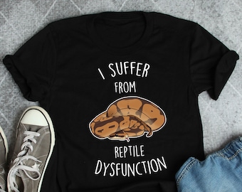 Camiseta divertida de pitón bola, para mujer y hombre. Camiseta de reptiles, regalo para amantes de las serpientes. Camiseta de reptiles, camiseta de serpiente adorable, disfunción reptiliana, mamá serpiente, papá serpiente.