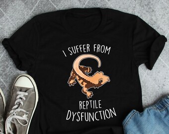 Crested Gecko Shirt, Women, Men Tshirt, Pet Reptile Lover Gift, Funny Lizard T-Shirt Cute Gecko Tee Crestie Mom Dad, Reptile Dysfunction