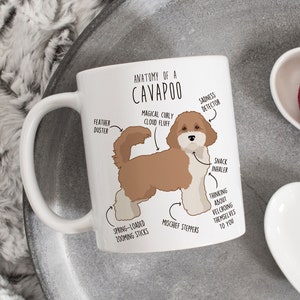 Parti Cavapoo kaffemugg, söt Cavapoo-present, Cavoodle-hundälskare, Cavapoo-mamma Cavapoo-pappa Doodle Pudelmix Korshundälskare-present till henne, honom