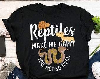 おもしろ爬虫類シャツ、女性・男性、アゴヒゲトカゲ愛好家へのギフト、ヘビTシャツ、トカゲTシャツ、リクガメTシャツ、ボールパイソン、カメ、爬虫類ママ・パパ