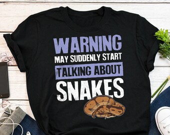 Chemise serpent, femmes hommes, cadeau drôle pour amateur de reptiles, t-shirt pour maman en python-ball, papa serpent, herpétologie, herpétologue, avertissement, t-shirt pour animal de compagnie