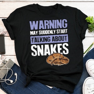 Koszulka Snake, Kobiety Mężczyźni, Zabawny Prezent Miłośnika Gadów, Koszulka Ball Python Mom, Koszulka Snake Dad, Herpetology, Herpetologist, Ostrzeżenie, Koszulka dla zwierząt
