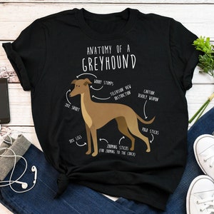 Greyhound Shirt, Women, Men, Funny Fawn Greyhound Lover Gift, Cute Dog T-shirt, Pet Tee, Dog Mom, Dog Dad, Animal Anatomy, Sighthound