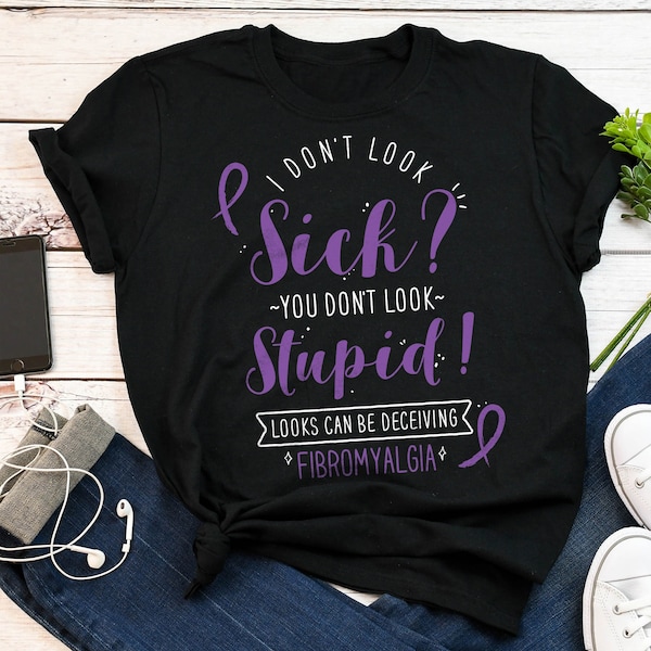 Fibromyalgia Shirt, Women, Men, Invisible Chronic Illness T-shirt Gift, Fibro Ribbon, Fibromyalgia Awareness, Spoonie Tee, Spoon Theory