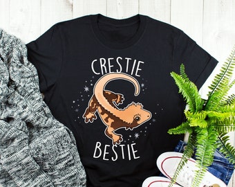 Crested Gecko Shirt, Women, Men Tshirt, Pet Reptile Lover Gift, Funny Lizard T-Shirt Cute Harlequin Crested Gecko Tee Crestie Mom Dad