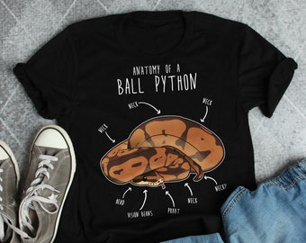 Funny Ball Python Shirt, Women, Men, Reptile Tshirt, Snake Lover Gift, Reptile T-shirt, Cute Snake Tee, Anatomy of a Python, Snake Mom, Dad