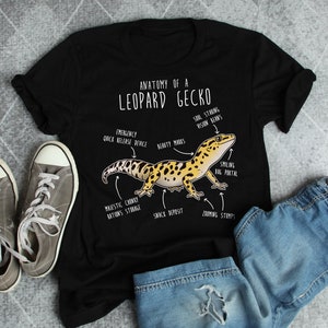 Leopard Gecko Shirt, Women, Men Tshirt, Pet Reptile Lover Gift, Funny Lizard T-Shirt, Cute Gecko Tee, Anatomy, Mom Dad, Herpetologist Animal