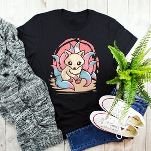Camiseta del Orgullo Transgénero, Regalo del Orgullo Trans, Camiseta LGBT, Festival del Mes del Orgullo Gay, LGBTQ+, Bandera Trans, Kitsune Zorro Furry Sutil Anime Japonés
