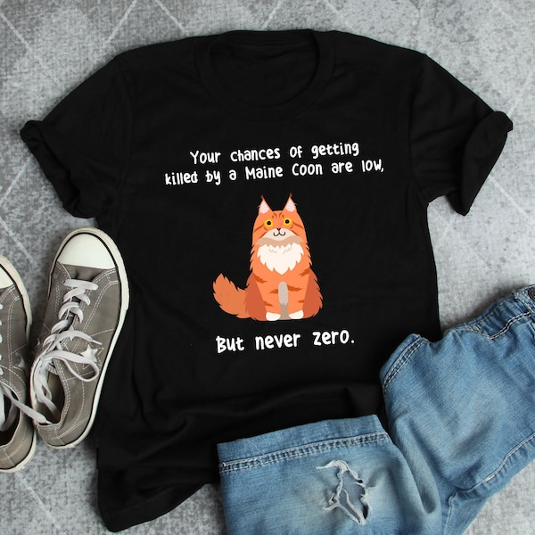Maine Coon Cat Shirt, Women, Men, Funny Cat Lover Gift, Cute Pet T-shirt, Maine Coon Lover Tshirt, Maine Coon Tee, Cat Mom, Dad, Red Ginger