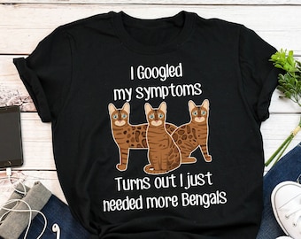 Camiseta de Gato de Bengala, Feminina, Masculina, Presente Divertido para Amantes de Gatos, Camiseta Fofa para Animais de Estimação, Camiseta para Amantes de Gatos de Bengala, Camiseta de Gato de Bengala, Mãe de Gato de Bengala, Pai de Gato, Animal