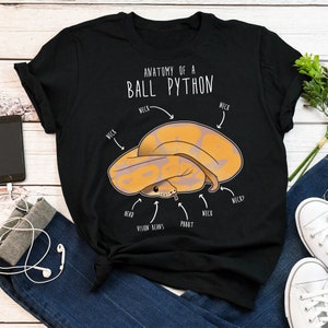 Funny Banana Ball Python Shirt, Women, Men, Reptile Tshirt, Snake Lover Gift, Reptile T-shirt, Cute Snake Tee, Python Anatomy, Snake Mom Dad