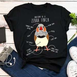 Zebra Finch Shirt, Women, Men, Bird Lover Gift, Pet Zebra Finch T-shirt, Funny Birdkeeper Tshirt, Bird Mom, Bird Dad, Cute Birdwatcher, Birb