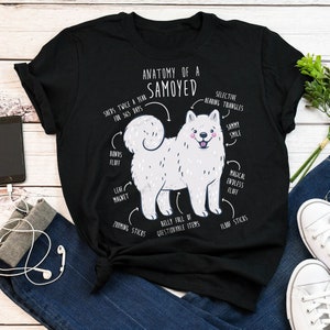 Maglietta Samoiedo, Donna, Uomo, Divertente regalo per gli amanti dei cani, Graziosa maglietta Samoiedo, Maglietta per animali domestici, Mamma Samoiedo, Papà Samoiedo, Regalo per lui, Lei, Top anatomico