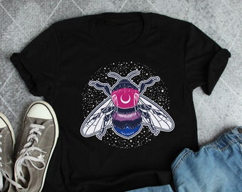 Bisexual Pride Shirt, Women, Men, Bi Gift, LGBT T-shirt, Gay Pride Month Festival Tee, Bi Flag, Bee Proud, Bee Kind, Bisexual Bee, Gay Bee