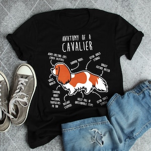 Cavalier King Charles Spaniel Shirt Frauen Männer, lustiges Blenheim Cav Liebhaber Geschenk, süßes Hundet-shirt, Haustier-T-Shirt, Hundemutter, Hundevater, Tieranatomie