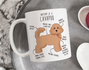 Taza de Cavapoo, regalo para Cavapoo color canela, amante de los Cavoodles, mamá Cavapoo, papá Cavapoo, cruce de caniche Doodle, regalo para ella o para él.