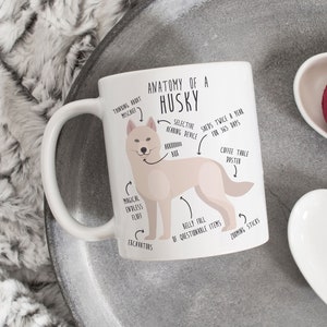 White Husky Coffee Mug, Cute Siberian Husky Gift, Wolf Lover, Dog Cup, Gift for Her, Him, Funny Pet, Husky Mom Dad Malamute Furry Fandom