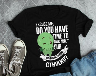Cthulhu Shirt, Frauen, Männer, süßes HP Lovecraft Geschenk, Horror-Liebhaber Tshirt, Lovecraftian T-shirt, Oktopus, Kraken, Seeungeheuer, Halloween, Nerd