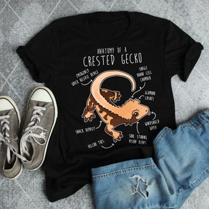 Shirt vrouwen, mannen T-shirt, huisdier reptiel minnaar cadeau, grappig hagedis T-shirt schattig T-shirt harlekijn kuifgekko Crestie moeder vader