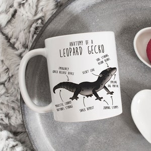 Black Leopard Gecko Coffee Mug, Cute Reptile Gift, Gecko Lover, Funny Lizard Cup, Pearl Night Pet Anatomy, Lizard Mom, Dad, Herpetologist