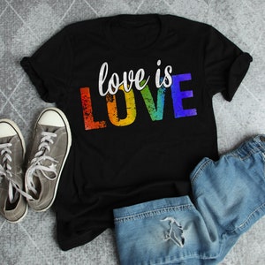 Love is Love Shirt, Gay Pride Shirt Gift, Women Men, LGBT T-shirt, LBGTQ Tshirt, Gay Pride Festival March Graphic Tee, Rainbow Tops, Bi