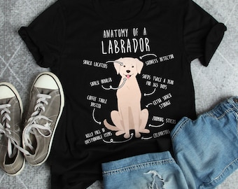 Yellow Labrador Retriever Shirt, Women, Men, Funny Dog Lover Gift, Cute Yellow Lab Mom Dad T-shirt, Dog Tshirt, Pet Tee, Dog Anatomy Humor