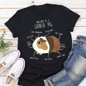 Funny Guinea Pig Shirt, Women Men, Guinea Pig Lover Gift, Cute Cavy T-shirt, Pet Cavies Tshirt, Rodent Mom Dad, Clothing, Animal Anatomy