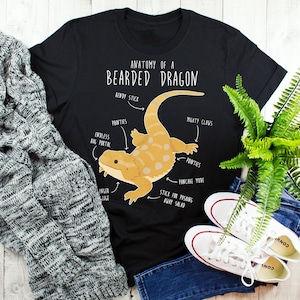 Shirt baardagaam, shirt dames, heren shirt, cadeau huisdier reptiel minnaar, grappig hagedis T-shirt, schattig T-shirt baardagaam, Beardie-anatomie, moeder, vader