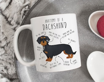Taza de café con perro salchicha de pelo duro, regalo para un lindo perro salchicha negro y fuego, amante de los perros salchicha, divertida mamá salchicha, papá salchicha