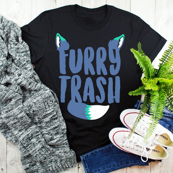 Furry Trash Shirt, Women Men, Wolf Fox Lover Gift, Cute Fursuit T-shirt, Gifts Him Her, Tee, Fandom, Yiff, Convention, Anthro, Fursona