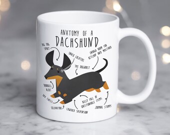 Black and Tan Dachshund Coffee Mug, Cute Pet Weiner Dog Gift, Sausage Dog Lover, Funny Gift for Her, Him, Dachshund Mom, Doxie Dad