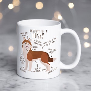 Red Husky Coffee Mug, Cute Siberian Husky Gift, Wolf Lover, Dog Cup, Gift for Her, Him, Funny Pet, Husky Mom Dad Malamute Furry Fandom